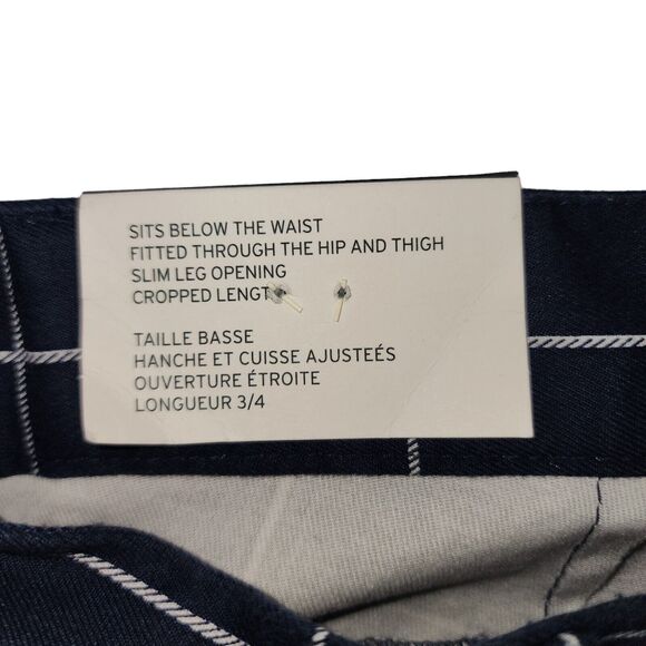 GAP Slim City Crop Pants Cotton Blend Womens Size 10 Blue and White Window Pain - Picture 9 of 9